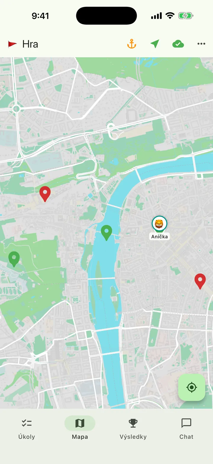 Map with tasks and team location